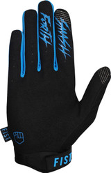 Fist Strapped Fluro Blue Mens MX Offroad Gloves