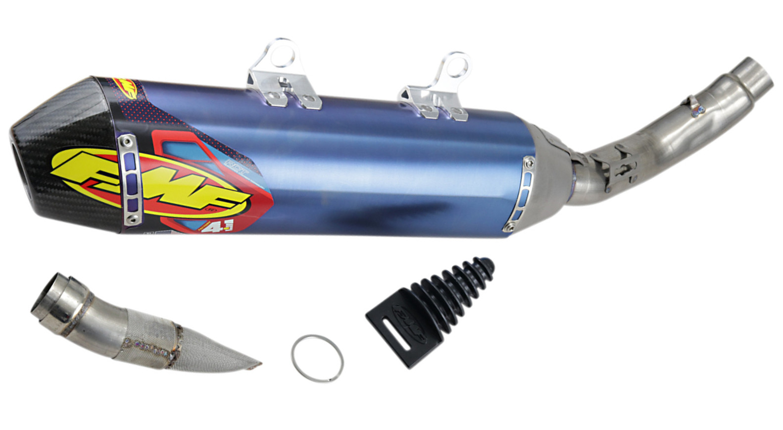 FMF Factory 4.1 RCT Titanium Blue Anodized Slip-On Muffler w