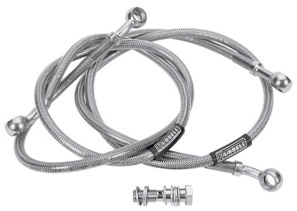 A-　2点 Russell CycleFlex Stainless Steel Front Brake Two-Line Race Kit