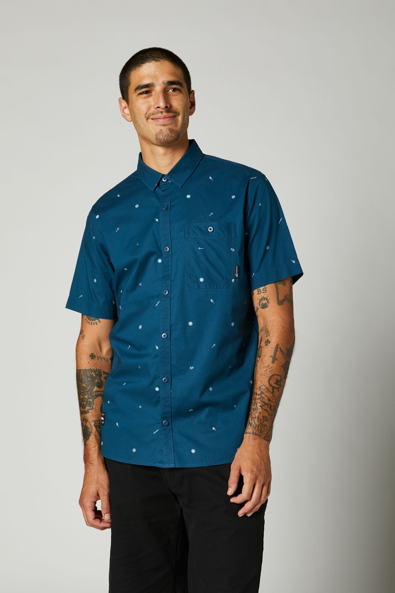 Fox Racing Decrypted Woven Shirt Dark Indigo S Fox Racing Decrypted Woven Shirt Dark Indigo S
