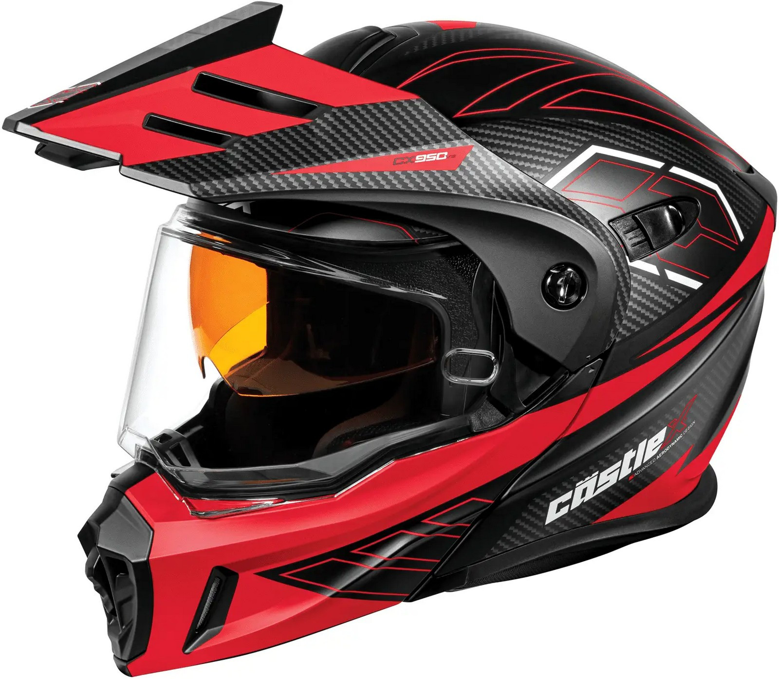 castle modular motorcycle helmets Castle-X CX935 Raid Snowmobile Helmet It is also communication system compatible and has a raised chin bar lock system and a quick release chin strap buckle system with micro adjustments for secure comfort Castle X CX950 V2 Fierce