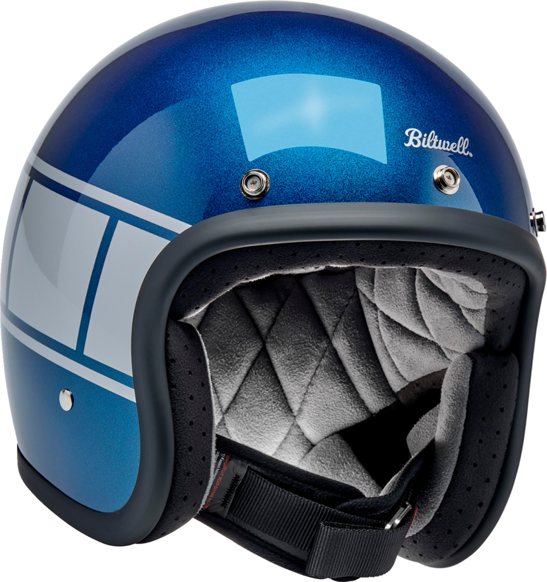 biltwell bonanza open face motorcycle helmet Biltwell Bonanza Holeshot Helmet - Metallic Blue/Silver