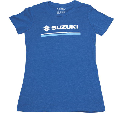 Factory Effex Suzuki Stripes Womens Short Sleeve T-Shirt