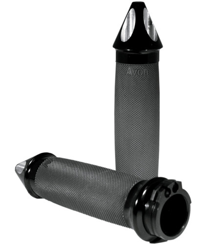 Avon Spike Black Anodized Contour Handlebar Grips (SB-CC-86-AN-SPK)