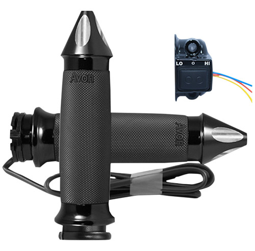 Avon Air Cush Heated Spike Black Handlebar Grips (CC-86-AN-SPK-HT)