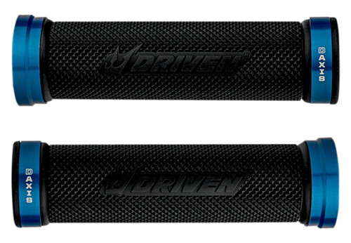 Driven D-Axis Handlebar Grips | 7/8" Bars | Black/Blue Collars (DXG-BL)