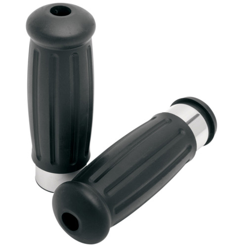 Drag Specialties Vintage Throttle by Wire Black Handlebar Grips (0630-0595)