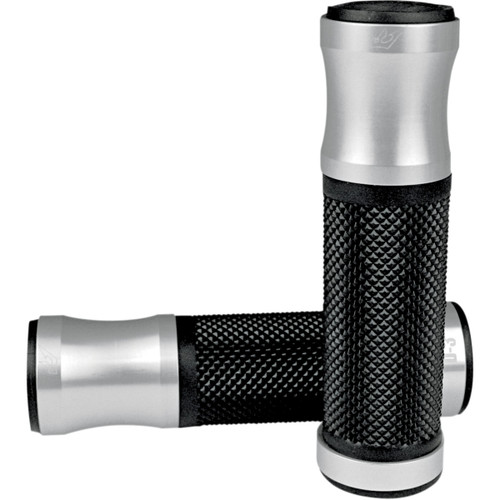 Driven D3 Handlebar Grips | 7/8" Bars | Black/Silver Collars (D3SL)