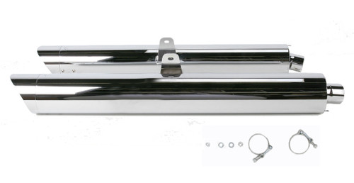 Cobra Touring Chrome Slip-On Mufflers | Scallop Tip (1215)