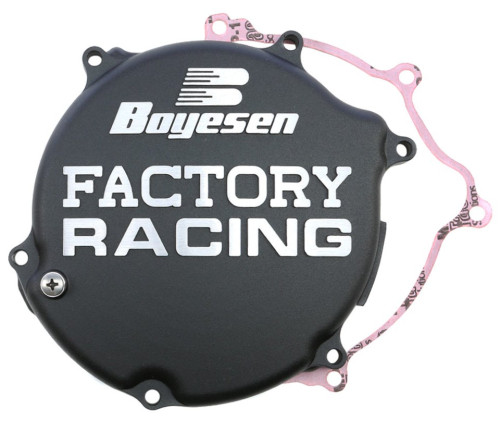 Boyesen Factory Clutch Cover | Black | '03-07 Kawasaki KX125 (CC-11AB)