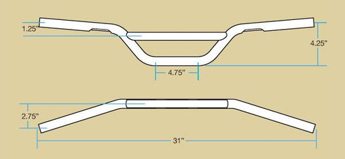 Biltwell Moto 1" Chrome Non-Dimpled Handlebars (6016-1052)