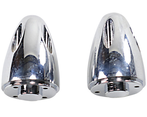 Baron Bullet Chrome Bar End Caps for Kuryakyn ISO Grips (BA-7401-00)