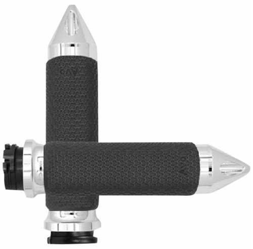 Avon Memory Foam Chrome Spike Cable Style Medium 1.5" O.D. Grips (MF-63A-CH-SPK)
