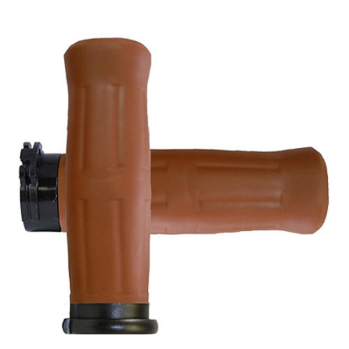 Avon Old School 1" Rubber Handlebar Grips | Dual Cable | Tan Brown (OLD-69-TAN)