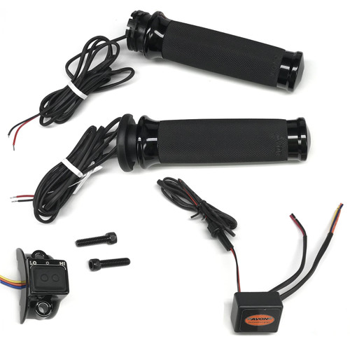 Avon Custom Contour Heated Black Handlebar Grips (CC-86-ANO-HT)