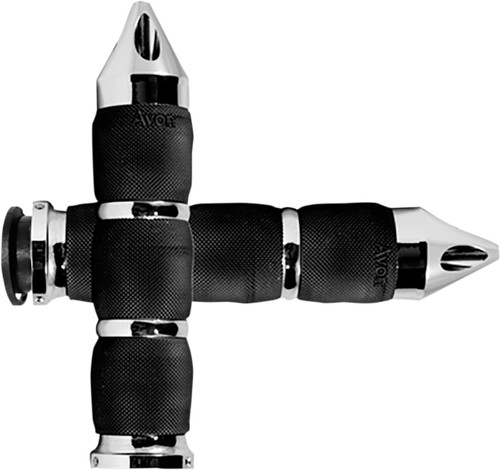 Avon Air Cushion Chrome Spike 1" Grips (IN-TO-AIR-90C-S)