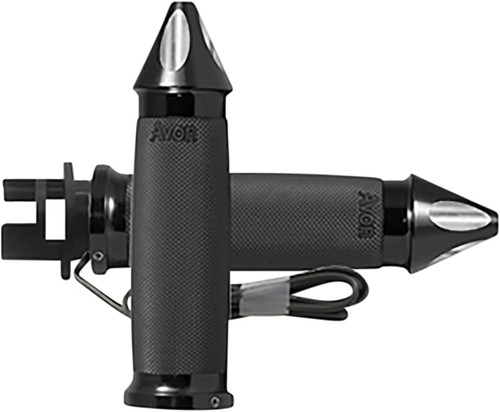 Avon Black Spike Contour Heated 1" Handlebar Grips (IN-S-CC-86-S-H)