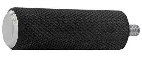 Arlen Ness Fusion Knurled Black Rubber/Chrome Shiftpeg (07-926)