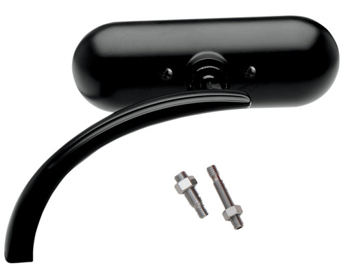 Arlen Ness Micro Mini Oval Black Left Mirror (13-412)