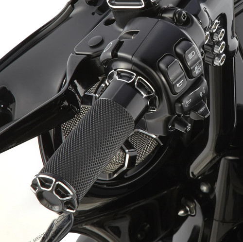 Arlen Ness Bevelled Black Fly-by-Wire Handlebar Grips (07-329)