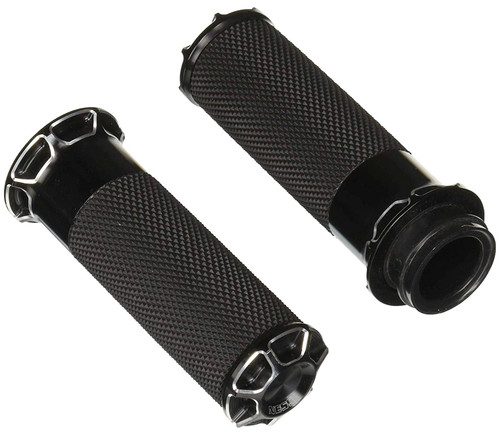 Arlen Ness Bevelled Black Fly-by-Wire Handlebar Grips (07-329)