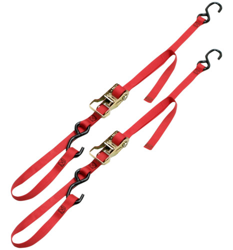 Ancra 1" x 66" Integra Rat Pack Ratchet-Buckle Red Tie Downs 2pk (49498-10)