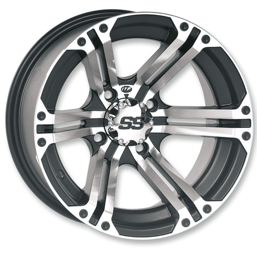 ITP SS212 Machined Aluminum Alloy Wheel/Rim with Black 14x8 (1428373404B)