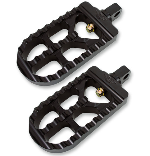 Joker Machine Billet Long Black Adjustable Serrated Footpegs (08-56-1)