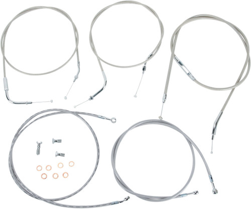 Baron Throttle-Clutch-Brake Cable Kit Stainless 18"-20" Bars (BA-8022KT-18)