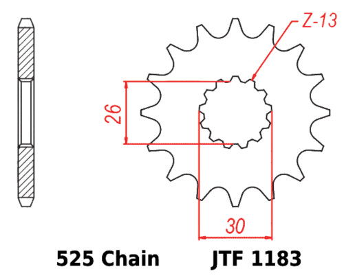 JT Front Sprocket | 17 Tooth | 525 | Steel (JTF1183.17)