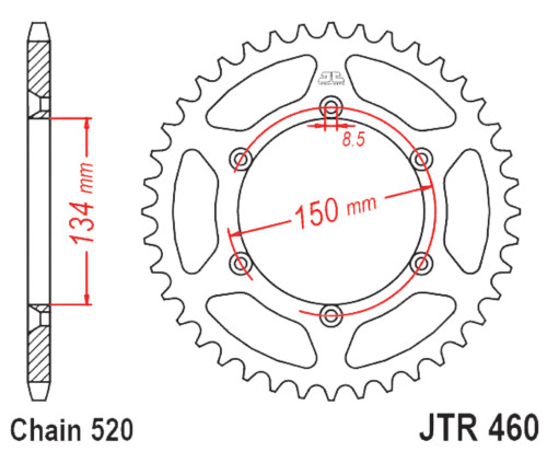 JT Rear Sprocket | 53 Tooth | 520 | Steel (JTR460.53)