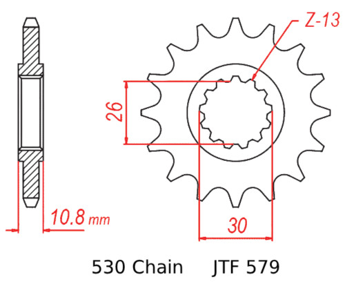 JT Front Sprocket | 16 Tooth | 530 | Steel (JTF579.16)