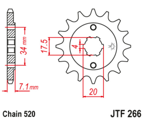 JT Steel Front Sprocket 13 Tooth (JTF266.13)