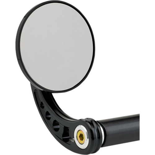 Joker Machine Bar End Mirror 3.25 Round/C Black (09-313-CB)