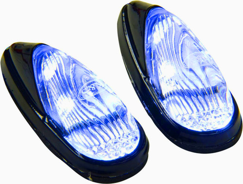 K&S Blue LED Flush-Mount Black Mini Marker LIghts w/Adhesive Mount (25-9530)