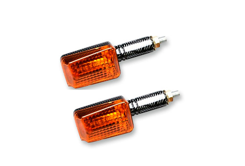 K&S Long Stem Faux Carbon Mini Stalk Marker Lights w/Amber Lens (25-8139)
