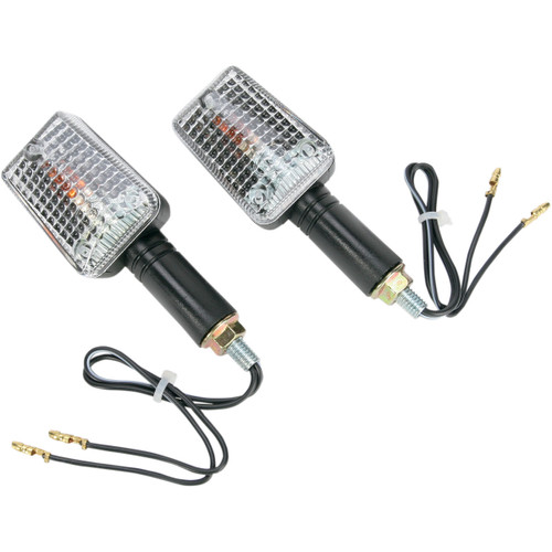 K&S Universal Long Stem Black Mini Stalk Marker Lights w/Clear Lens (25-8131)