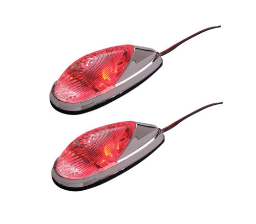 K&S LED Adhesive Flush Mount Mini Marker Light Chrome/Red (25-9501)