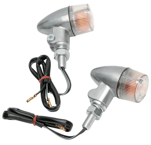 K&S Polished Aluminum Body Marker Lights 47mm Round #1 w/Clear Lens (25-8321)