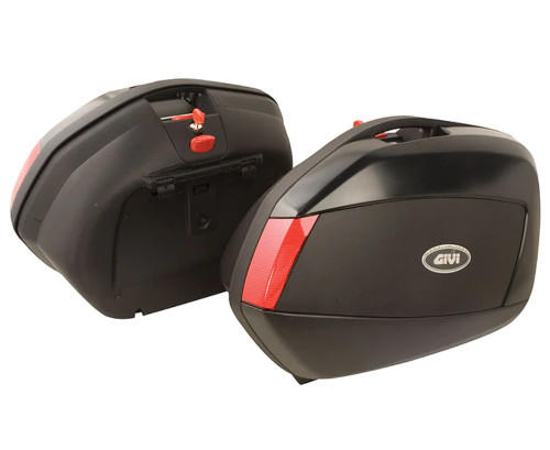 Givi V35 Black Hard Luggage Side Case w/Red Lens (V35NA)
