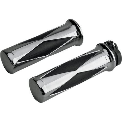 G2 Ergonomics Diamond Quick-Turn Handlebar Grips | Chrome/Black (17-0522-Q)