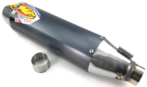 FMF Q4 Hex Spark Arrestor Slip-On Exhaust Muffler | Aluminum/Stainless (045590)