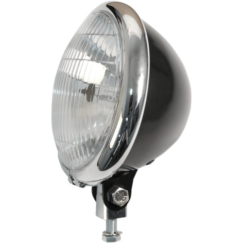 Emgo 5-3/4" Bates-Style Chrome Ring Headlight (66-84151BCSD)