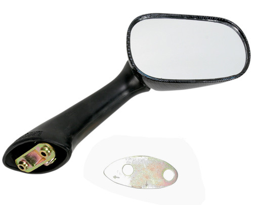 Emgo Carbon-Look Right Side Motorcycle Mirror (20-87071)