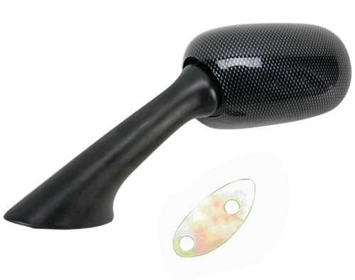 Emgo Carbon-Look Left Side Motorcycle Mirror (20-87072)