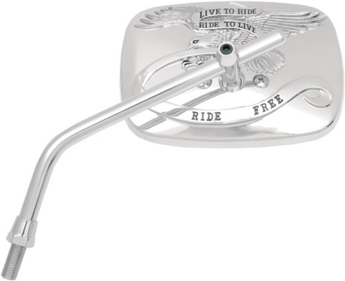 Emgo Live to Ride, Ride Free Chrome Left Mirror (20-31755A)