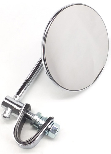 Emgo Universal Clamp-On 4" Round Chrome Mirror (3/4", 7/8", 1" Bars) (20-06804)