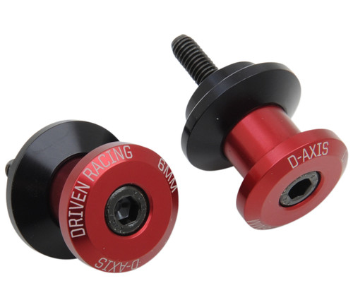 Driven D-Axis Red Auminum Swingarm Spools 6mm (DXS-6 RD)