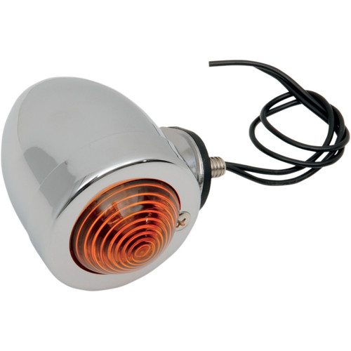 Drag Specialties Dual Filament Bullet Marker Light w/Amber Lens (DS-280069)