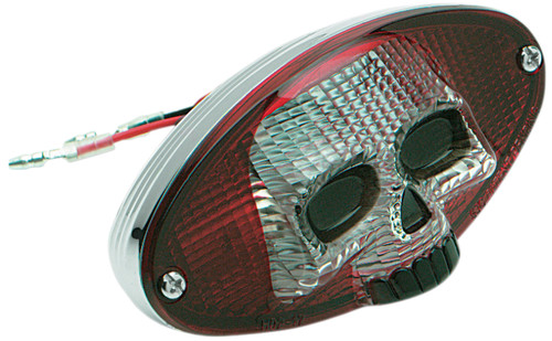 Drag Specialties Taillight Lens - Red w/Clear Skull (2010-0823)